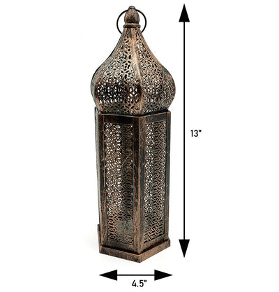 Modefa Ramadan & Eid Party Islamic Holiday Decor | Moroccan Wind Lantern 13in - Bronze