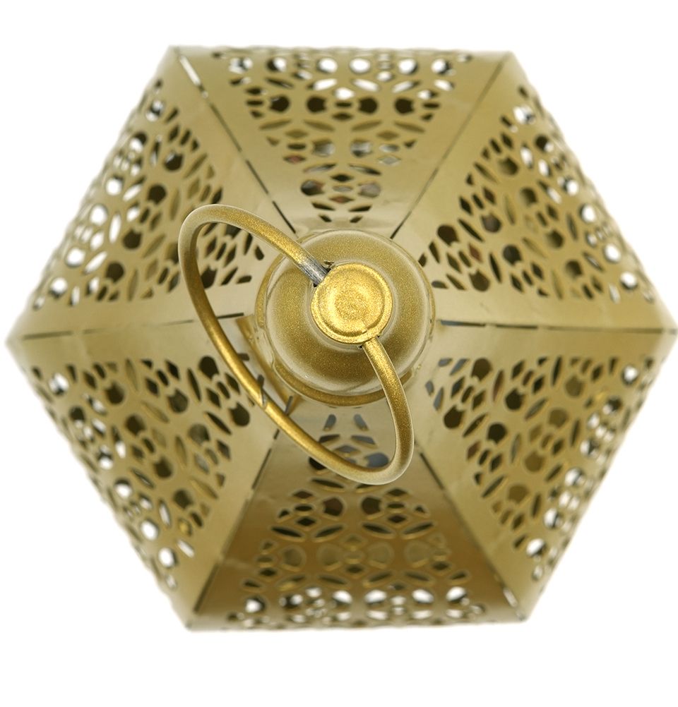 Modefa Ramadan & Eid Party Islamic Holiday Decor | Wavy Lantern 12in - Gold