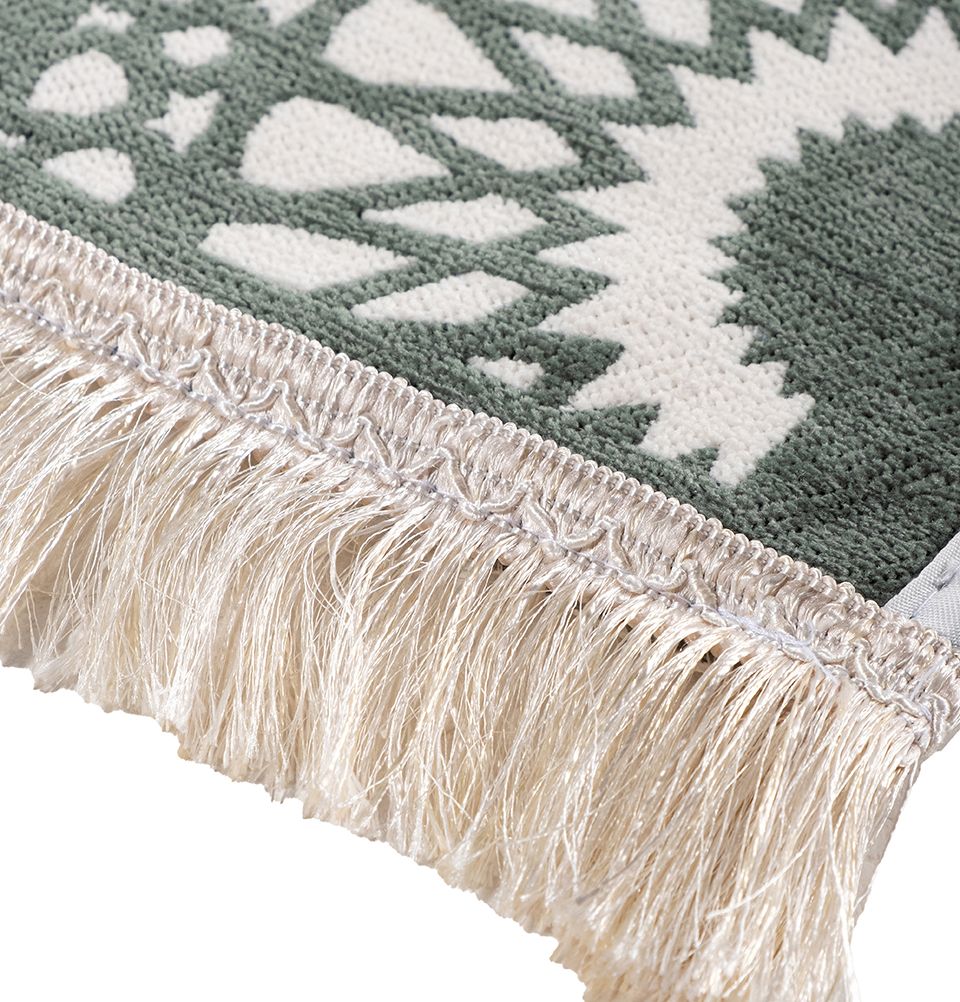 Modefa Sage Green Chenille Foam Prayer Rug - Mustaqim Sage Green