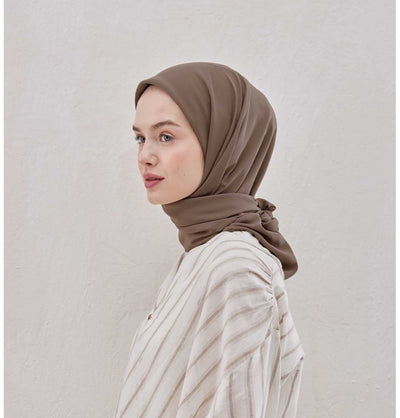 Modefa scarf Ash Brown Medine Ipek Chiffon Square Hijab - Ash Brown