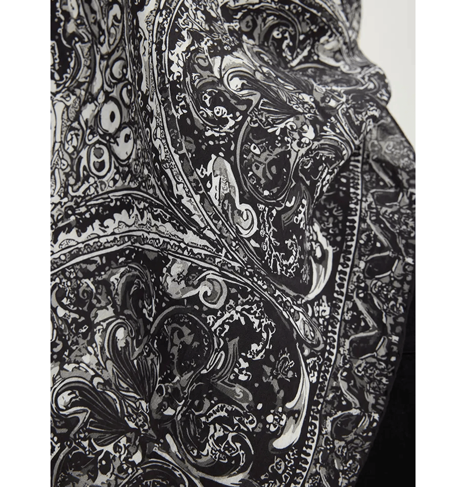Vierra Viscose Square Hijab - Eternal Palace - Black