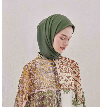 Modefa scarf Camo Green Medine Ipek Chiffon Square Hijab - Camo Green
