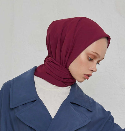 Modefa scarf Cherry Medine Ipek Chiffon Square Hijab - Cherry