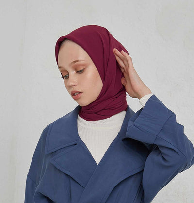 Modefa scarf Cherry Medine Ipek Chiffon Square Hijab - Cherry