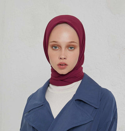 Modefa scarf Cherry Medine Ipek Chiffon Square Hijab - Cherry