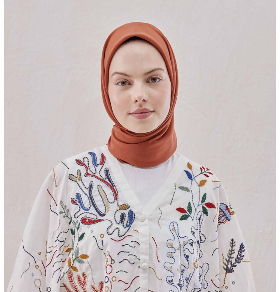 Modefa scarf Cinnamon Medine Ipek Chiffon Square Hijab - Cinnamon