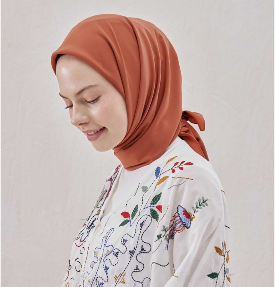 Modefa scarf Cinnamon Medine Ipek Chiffon Square Hijab - Cinnamon