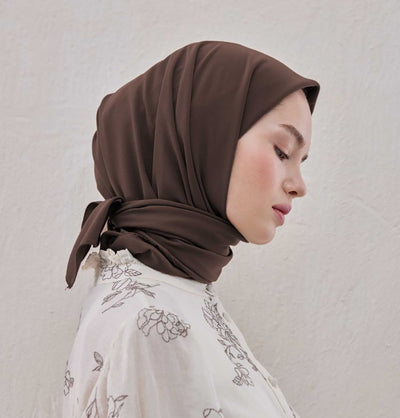 Modefa scarf Espresso Medine Ipek Chiffon Square Hijab - Espresso