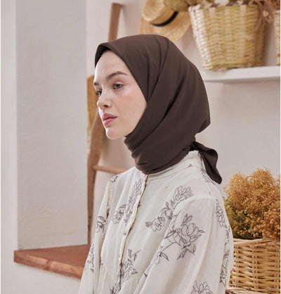 Modefa scarf Espresso Medine Ipek Chiffon Square Hijab - Espresso