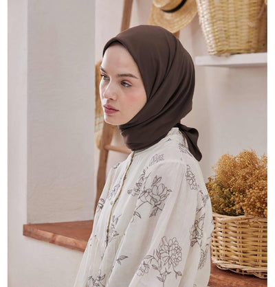 Modefa scarf Espresso Medine Ipek Chiffon Square Hijab - Espresso