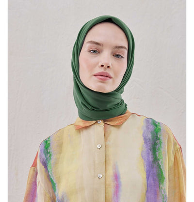 Modefa scarf Leaf Green Medine Ipek Chiffon Square Hijab - Leaf Green