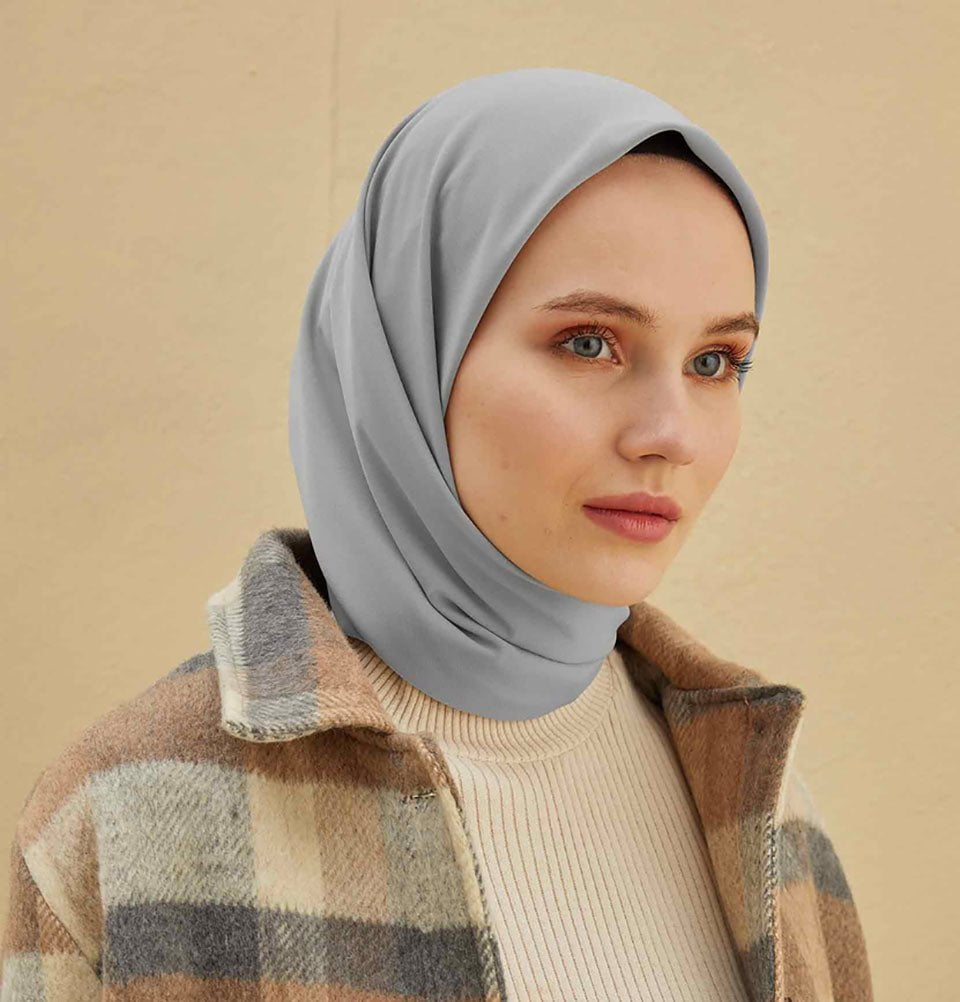 Modefa scarf Light Grey Medine Ipek Chiffon Square Hijab - Light Grey