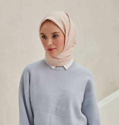 Modefa scarf Light Pink Medine Ipek Chiffon Square Hijab - Light Pink