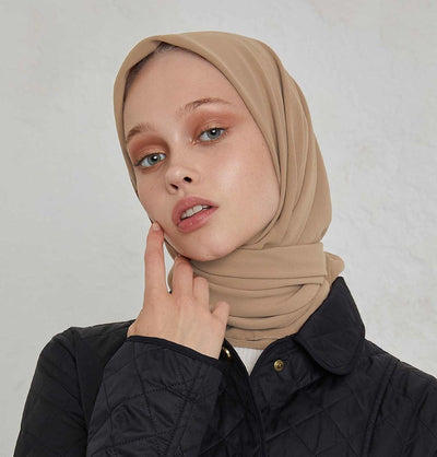 Modefa scarf Mink Medine Ipek Chiffon Square Hijab - Mink