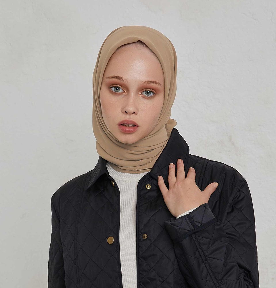 Modefa scarf Mink Medine Ipek Chiffon Square Hijab - Mink