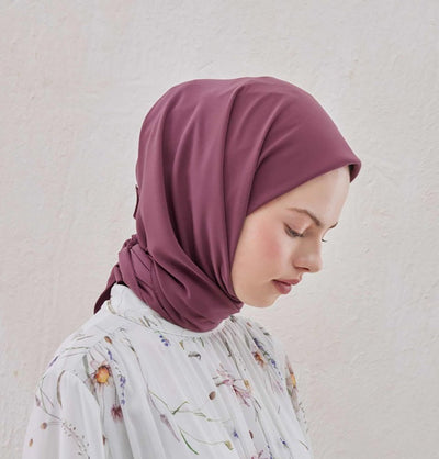 Modefa scarf Plum Medine Ipek Chiffon Square Hijab - Plum