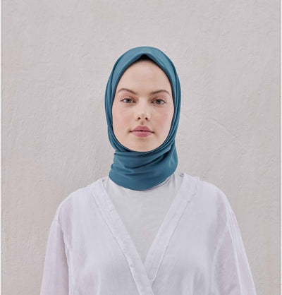 Modefa scarf Teal Medine Ipek Chiffon Square Hijab - Teal