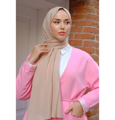 Modefa Shawl Almond Butter Beige Premium Soft Cotton Blend Hijab Shawl - Almond Butter Beige