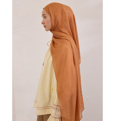 Modefa Shawl Almond Orange Everyday Basic Soft Viscose Shawl Hijab - Almond Orange