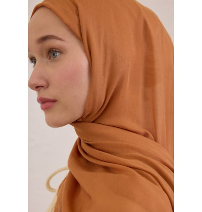 Modefa Shawl Almond Orange Everyday Basic Soft Viscose Shawl Hijab - Almond Orange