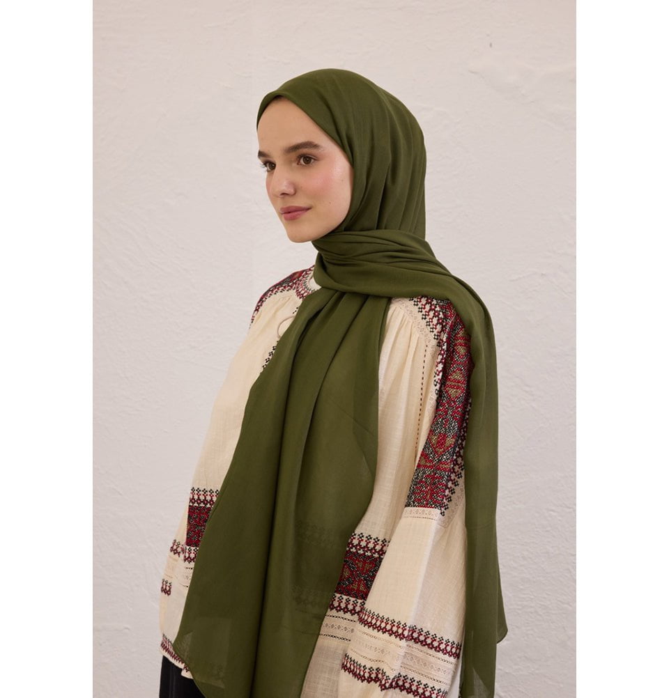 Modefa Shawl Army Green Everyday Basic Soft Viscose Shawl Hijab - Army Green