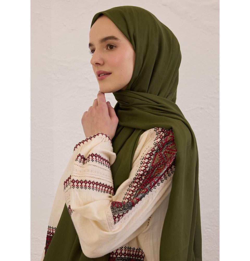 Modefa Shawl Army Green Everyday Basic Soft Viscose Shawl Hijab - Army Green