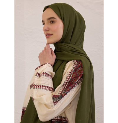 Modefa Shawl Army Green Everyday Basic Soft Viscose Shawl Hijab - Army Green