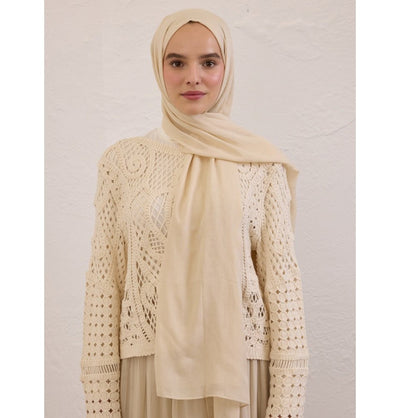 Modefa Shawl Beige Everyday Basic Soft Viscose Shawl Hijab - Beige