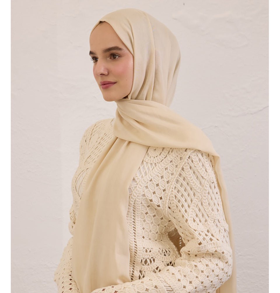 Modefa Shawl Beige Everyday Basic Soft Viscose Shawl Hijab - Beige