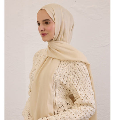 Modefa Shawl Beige Everyday Basic Soft Viscose Shawl Hijab - Beige