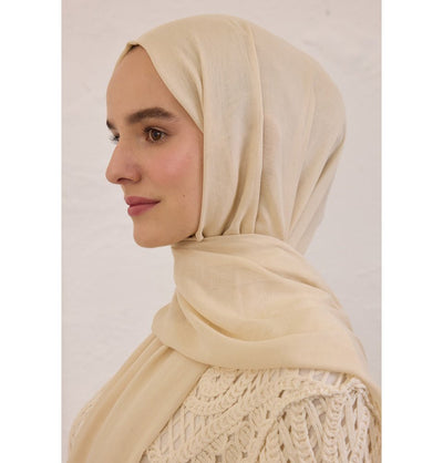 Modefa Shawl Beige Everyday Basic Soft Viscose Shawl Hijab - Beige