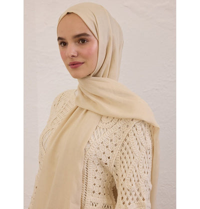 Modefa Shawl Beige Everyday Basic Soft Viscose Shawl Hijab - Beige