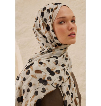 Modefa Shawl Beige Rami Lightweight Hijab Shawl Cherry - Beige