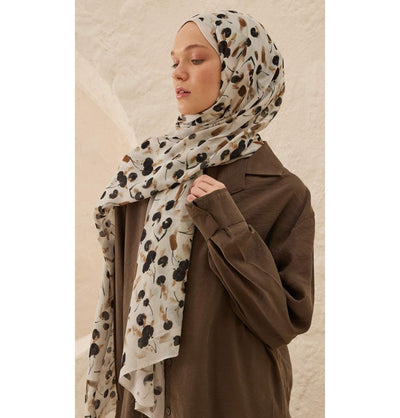 Modefa Shawl Beige Rami Lightweight Hijab Shawl Cherry - Beige
