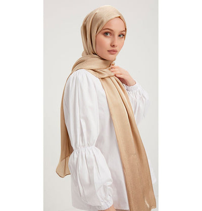 Modefa Shawl Beige Shine Hijab Shawl - Beige