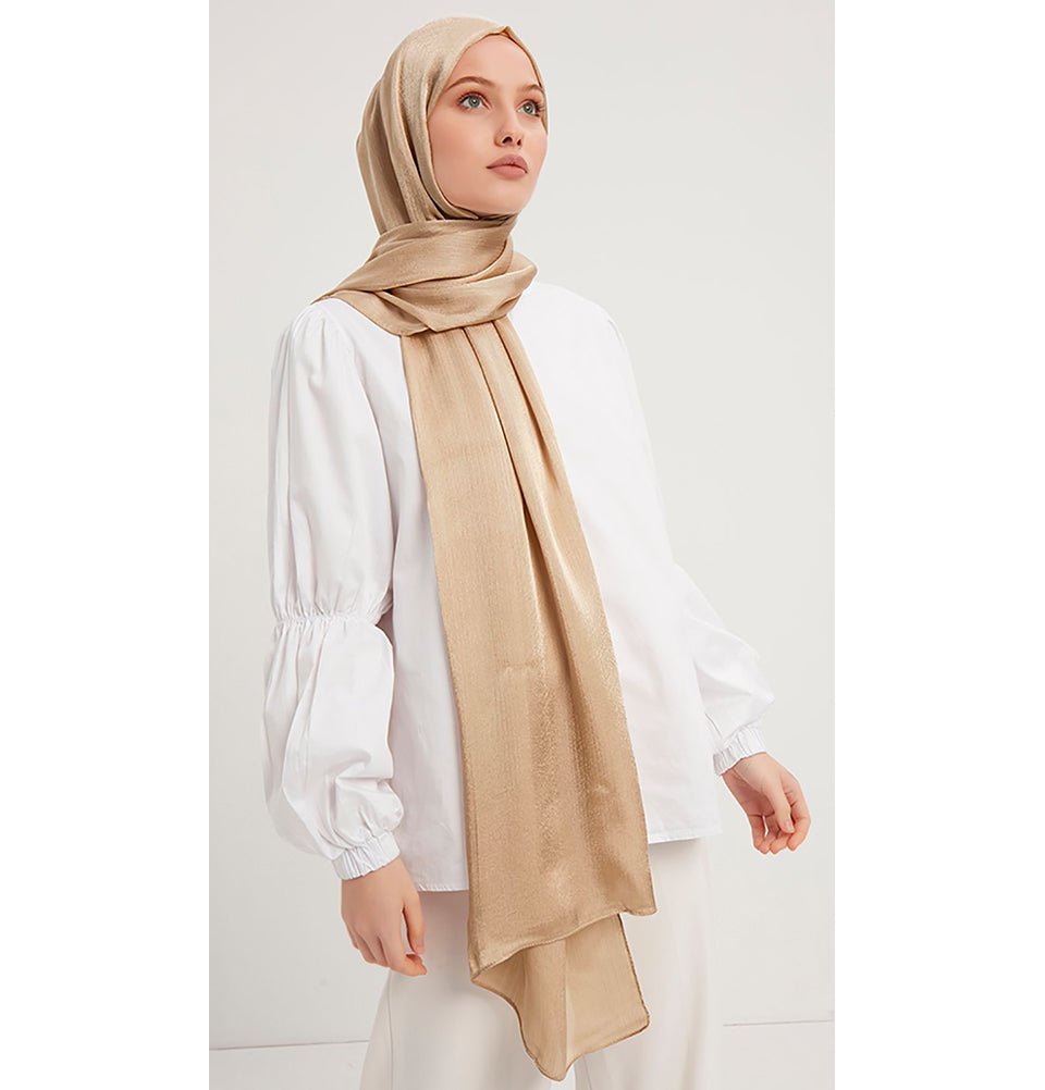 Modefa Shawl Beige Shine Hijab Shawl - Beige