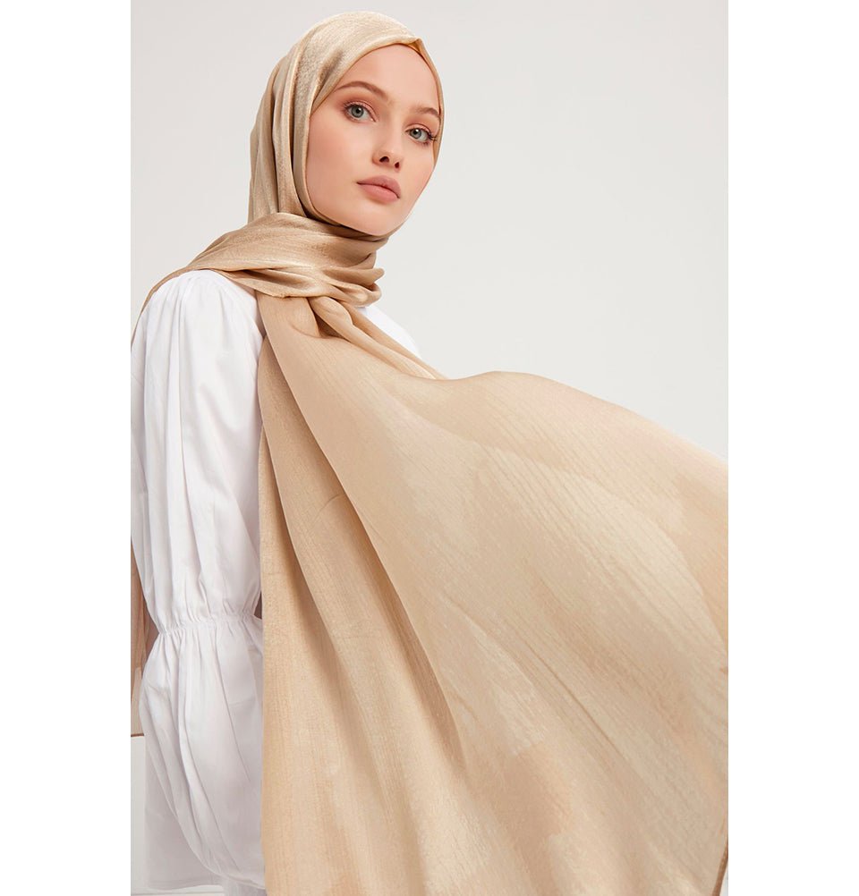 Modefa Shawl Beige Shine Hijab Shawl - Beige