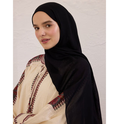 Modefa Shawl Black Everyday Basic Soft Viscose Shawl Hijab - Black