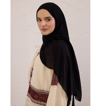 Modefa Shawl Black Everyday Basic Soft Viscose Shawl Hijab - Black