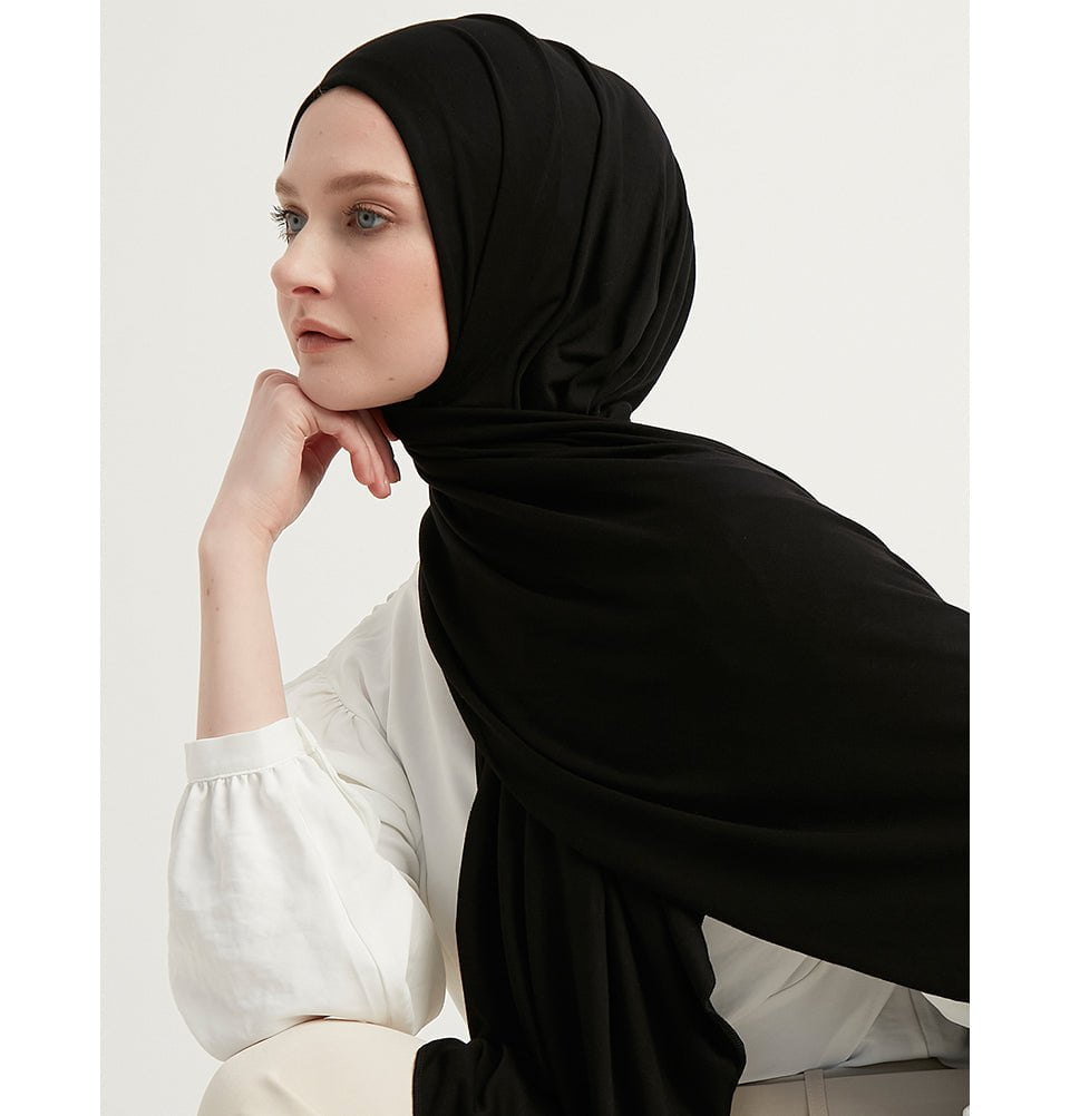 Modefa Shawl Black Modefa Premium Jersey Hijab Shawl - Black