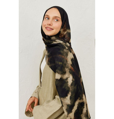 Modefa Shawl Black Rami Lightweight Hijab Shawl Batik - Black
