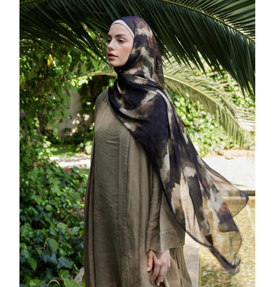 Modefa Shawl Black Rami Lightweight Hijab Shawl Batik - Black