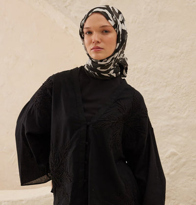 Modefa Shawl Black Rami Lightweight Hijab Shawl Petunia - Black