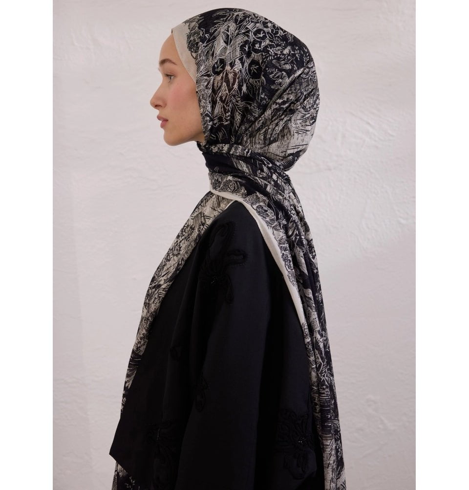 Modefa Shawl Black Rami Lightweight Hijab Shawl Secret Elegance - Black