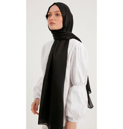 Modefa Shawl Black Shine Hijab Shawl - Black