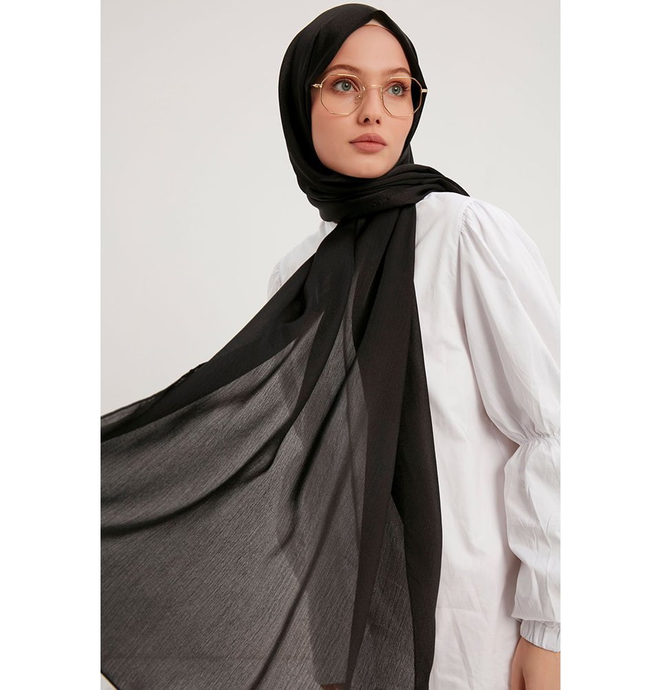 Modefa Shawl Black Shine Hijab Shawl - Black