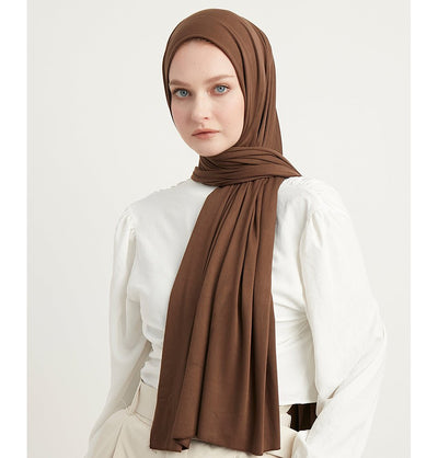 Modefa Shawl Brown Modefa Premium Jersey Hijab Shawl - Brown