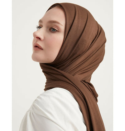 Modefa Shawl Brown Modefa Premium Jersey Hijab Shawl - Brown