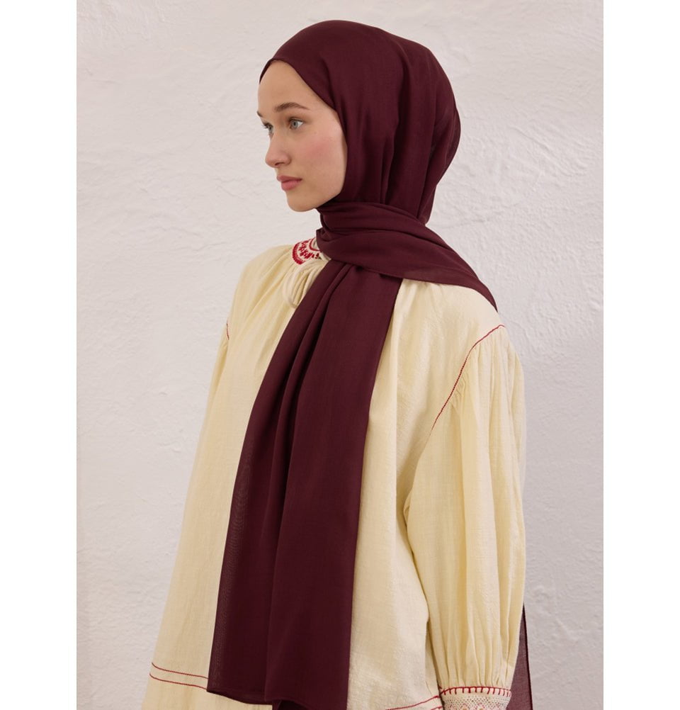 Modefa Shawl Burgundy Red Everyday Basic Soft Viscose Shawl Hijab - Burgundy Red