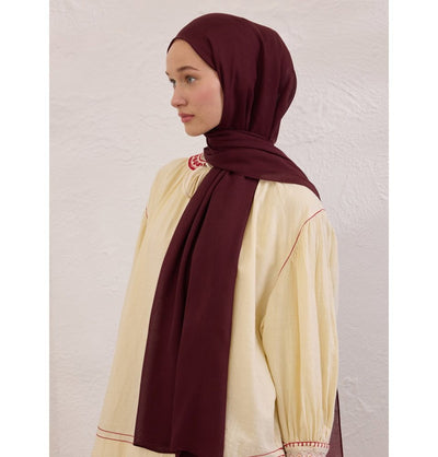 Modefa Shawl Burgundy Red Everyday Basic Soft Viscose Shawl Hijab - Burgundy Red
